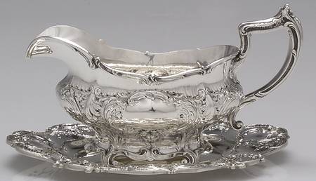 Chantilly-Grand (Sterling Hollowware) Gravy Boat & Underplate