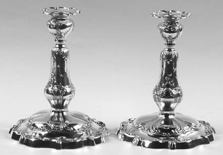 Chantilly-Grand (Sterling Hollowware) Pair of Weighted Candlesticks
