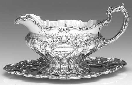 Chantilly-Grand (Sterling Hollowware) Gravy Boat & Underplate