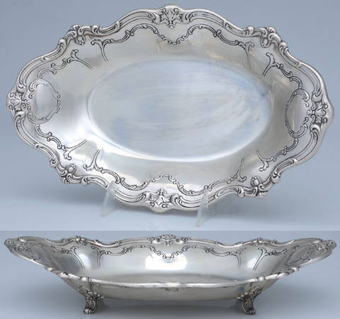 Chantilly-Duchess (Sterling Hollowware) Footed Sterling Bread Tray