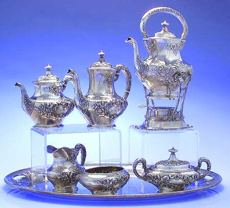 Buttercup-Large (Sterling, Hollowware) 7 Piece Tea Set (SCP, STP, SCR, SSU, SWB, SKES, WT22C)