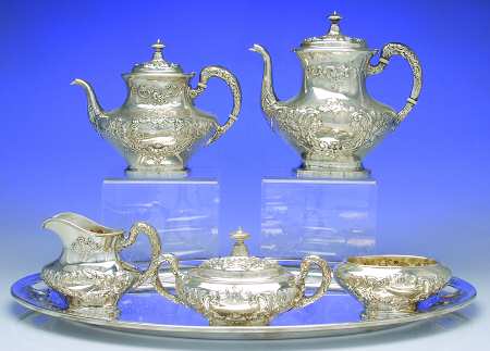 Buttercup-Large (Sterling, Hollowware) 6 Piece Tea Set (SCP, STP, SCR, SSU, SWB & WT22C)