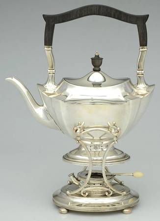 Plymouth-Large (Sterling, Hollowware) Kettle, Stand & Burner