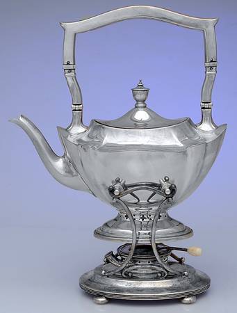 Plymouth-Large (Sterling, Hollowware) Kettle, Stand & Burner