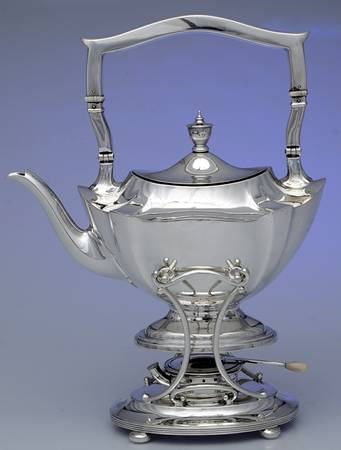 Plymouth-Large (Sterling, Hollowware) Kettle, Stand & Burner