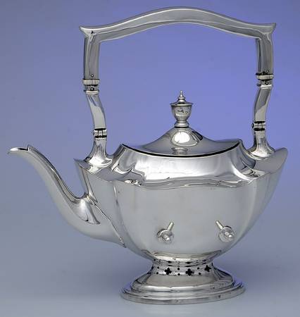 Plymouth-Large (Sterling, Hollowware) Kettle, Stand & Burner
