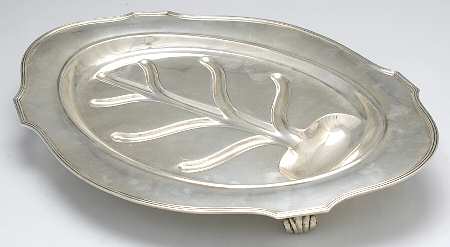 Plymouth-Large (Sterling, Hollowware) 18" Meat Platter with Well
