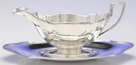 Plymouth-Large (Sterling, Hollowware) Gravy Boat & Underplate