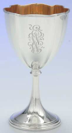 Plymouth-Large (Sterling, Hollowware) Gold Lined Water Goblet