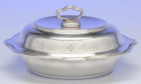 Plymouth-Large (Sterling, Hollowware) Sterling Round Double Vegetable