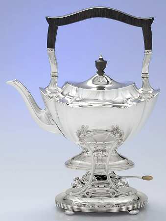 Plymouth-Large (Sterling, Hollowware) Kettle, Stand & Burner