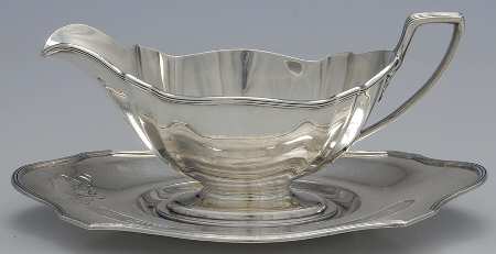 Plymouth-Large (Sterling, Hollowware) Gravy Boat & Underplate