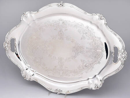 Chantilly (Silverplate, Hollowware, Older) Large Silverplate Waiter Tray