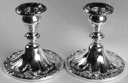 Chantilly (Silverplate, Hollowware, Older) Pair of 4" Console Candleholders