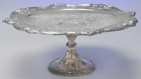 Chantilly (Silverplate, Hollowware, Older) 12" Diameter Pedestal Cake Stand