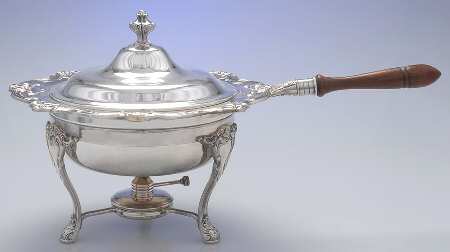 Chantilly (Silverplate, Hollowware, Older) Chafing Dish W/Lid, Burner & Stand