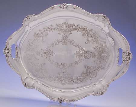 Chantilly (Silverplate, Hollowware, Older) Large Silverplate Waiter Tray