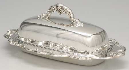 Chantilly (Silverplate, Hollowware, Older) 1/4 Pound Covered Butter & Liner