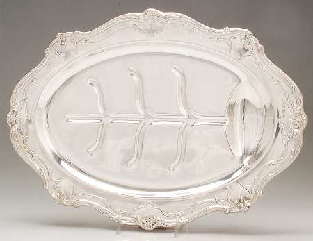 Chantilly (Silverplate, Hollowware, Older) Medium Plated Meat Platter with Well