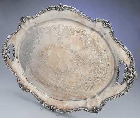 Chantilly (Silverplate, Hollowware, Older) Large Silverplate Waiter Tray