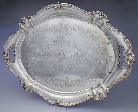 Chantilly (Silverplate, Hollowware, Older) Large Silverplate Waiter Tray
