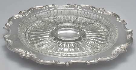 Strasbourg (Silverplate, Hollowware) Relish with Glass Liner