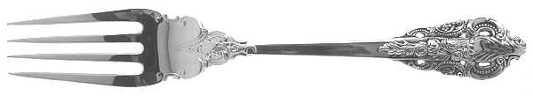 Baroque (Silverplate) Medium Solid Cold Meat Serving Fork by Godinger