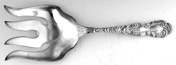 Imperial Chrysanthemum (Silverplate, 1977) Large Solid Asparagus Serving Fork