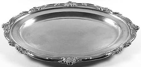 Rosewood (Silverplate, Hollowware) Large Plated Meat Platter No Well