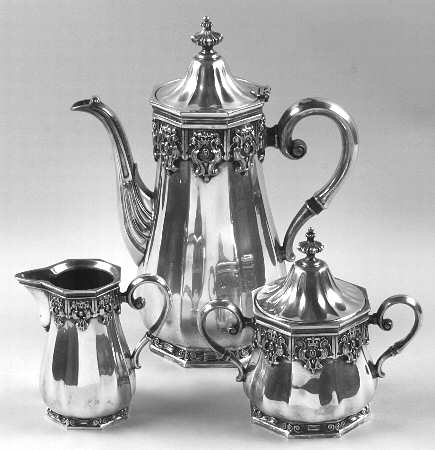 Hispana (Silverplate, Hollowware) (3 Pc) Coffee Set (PCP,PCR,PSU)