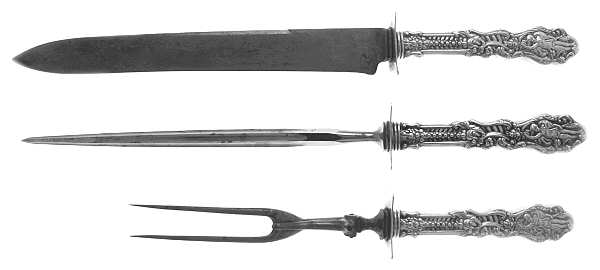 Versailles (Sterling, 1991) (3 Pc)Carving Set-Lg Stnbl/Roast w/Sterling Guard