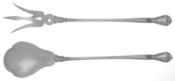 Chantilly (Sterling, 1950, "Gorham", No Monograms) 2 Pc Large Anniversary Lettuce Serving Set