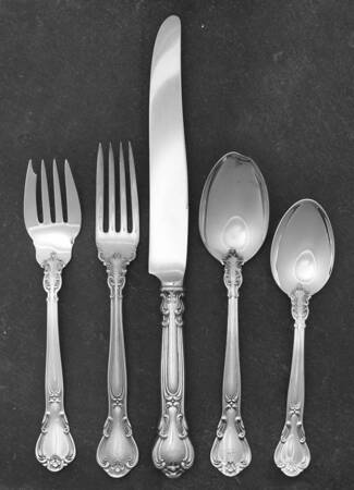 Chantilly (Sterling, 1950, "Gorham", No Monograms) 40  Piece Estate Set