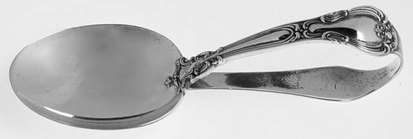 Chantilly (Sterling, 1950, "Gorham", No Monograms) Curved Handle Baby Spoon