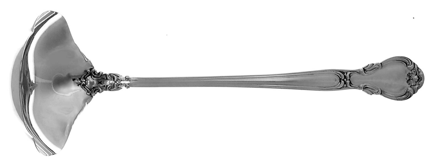 Chantilly (Sterling, 1950, "Gorham", No Monograms) Large Solid Soup Ladle
