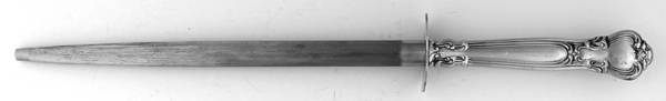 Chantilly (Sterling, 1950, "Gorham", No Monograms) Large Steel Rod Knife Sharpener