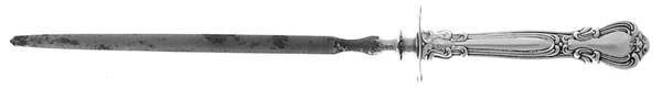 Chantilly (Sterling, 1950, "Gorham", No Monograms) Large Steel Rod Knife Sharpener