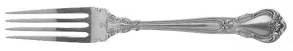 Chantilly (Sterling, 1950, "Gorham", No Monograms) Continental Fork