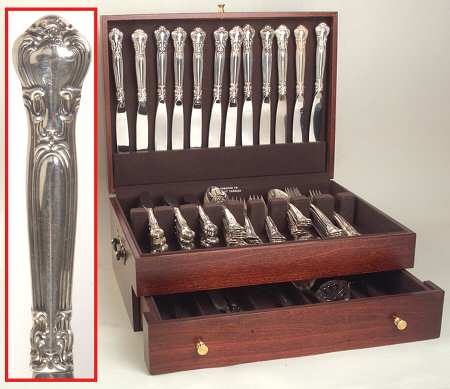 Chantilly (Sterling, 1950, "Gorham", No Monograms) 81 Piece Set