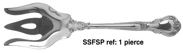 Chantilly (Sterling, 1950, "Gorham", No Monograms) Solid Salad Serving Fork