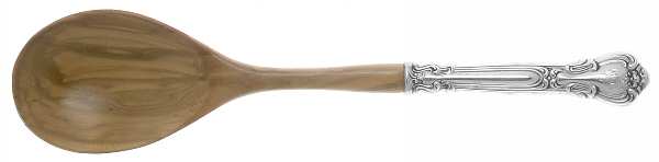 Chantilly (Sterling, 1950, "Gorham", No Monograms) Salad Serving Spoon Wooden Bowl