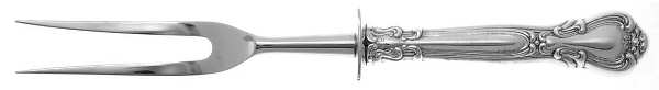 Chantilly (Sterling, 1950, "Gorham", No Monograms) Large Stainless-Prong Roast Carving Fork