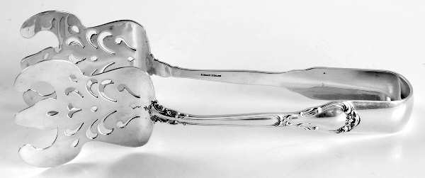 Chantilly (Sterling, 1950, "Gorham", No Monograms) Solid Piece Aspragus Tongs