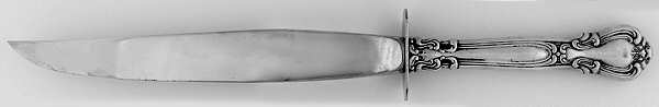 Chantilly (Sterling, 1950, "Gorham", No Monograms) Large Stainless Blade Roast Carving Knife