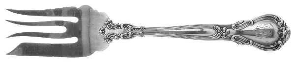 Chantilly (Sterling, 1950, "Gorham", No Monograms) Medium Solid Cold Meat Serving Fork