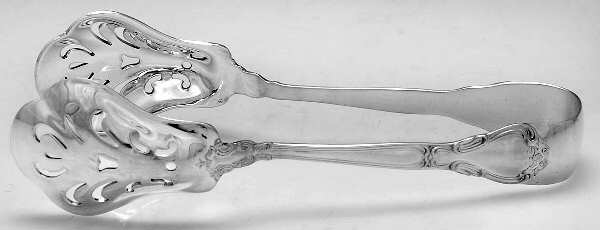 Chantilly (Sterling, 1950, "Gorham", No Monograms) Large Ice Serving Tongs
