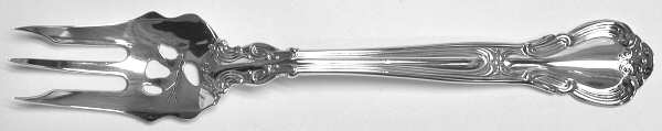 Chantilly (Sterling, 1950, "Gorham", No Monograms) Pickle Fork Pierced with Short Handle HC