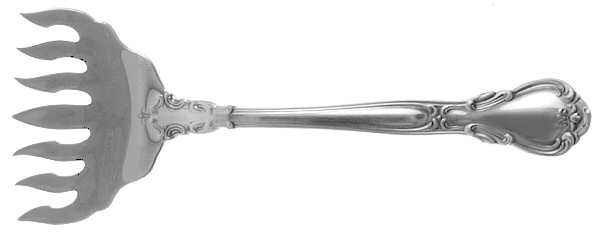 Chantilly (Sterling, 1950, "Gorham", No Monograms) Large Solid Tined Sardine Serving Fork