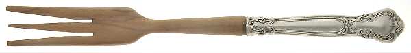 Chantilly (Sterling, 1950, "Gorham", No Monograms) Salad Serving Fork with Wooden Prongs