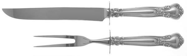 Chantilly (Sterling, 1950, "Gorham", No Monograms) Small Stainless Blade 2-Piece Steak Carving Set